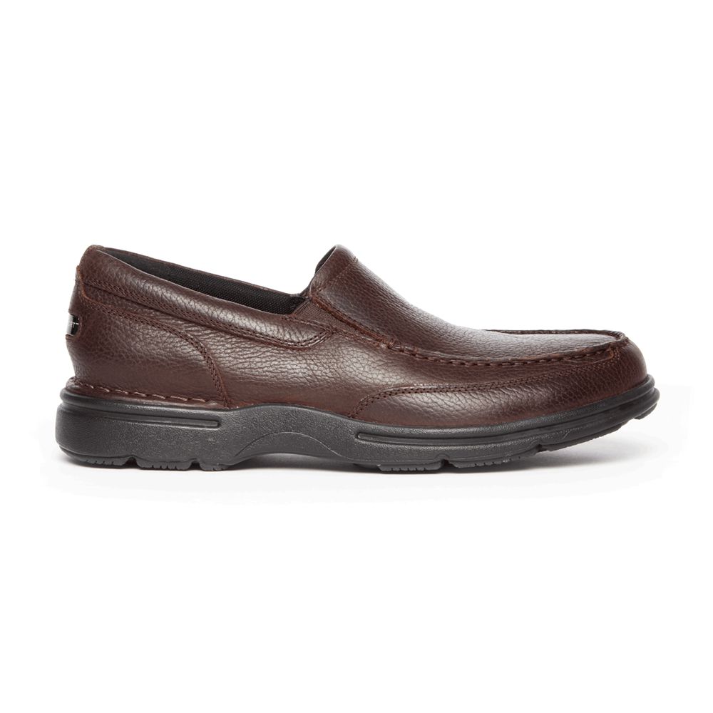 Rockport Prowalker Eureka Plus Slip-On - Mens Walking Shoes - Dark Brown - NZ (PJO-361980)